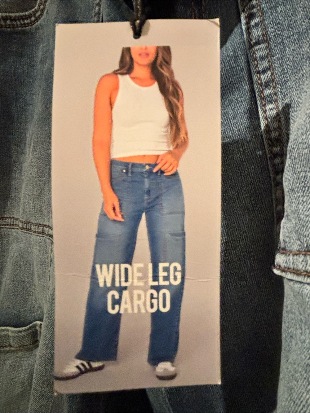 Celebrity Pink Blue Wide-Leg Cargo Jeans